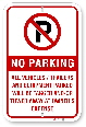 2np002 no parking sign with red graphics and circle p logo by all signs co