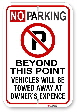 2npbtp1no parking sign beyond this point by all signs co