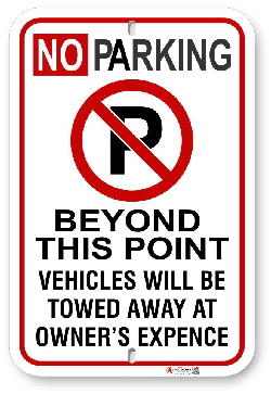 2npbtp1no parking sign beyond this point by all signs co