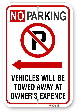2npla01 no parking sign with red circle p and left arow by all signs co