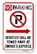 2npra01 no parking sign with red circle p and right arow by all signs co