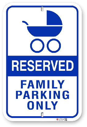 2rh001 reserved family parking only sign by all signs co