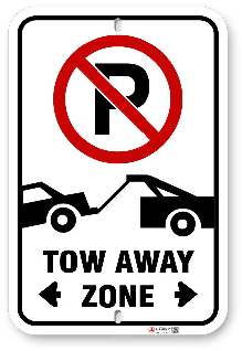 2ta001 no parking tow away zone sign