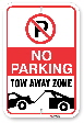 2ta002 no parking tow away zone aluminum sign by all signs co