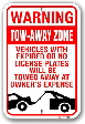 2ta004 warning tow away zone parking sign by all signs 