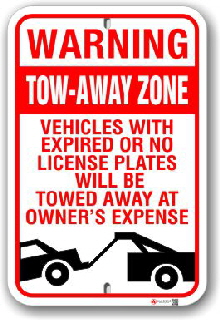 2ta004 warning tow away zone parking sign by all signs 