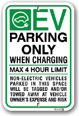 ev001 electric vehicle parking only sign made by all signs co toronto
