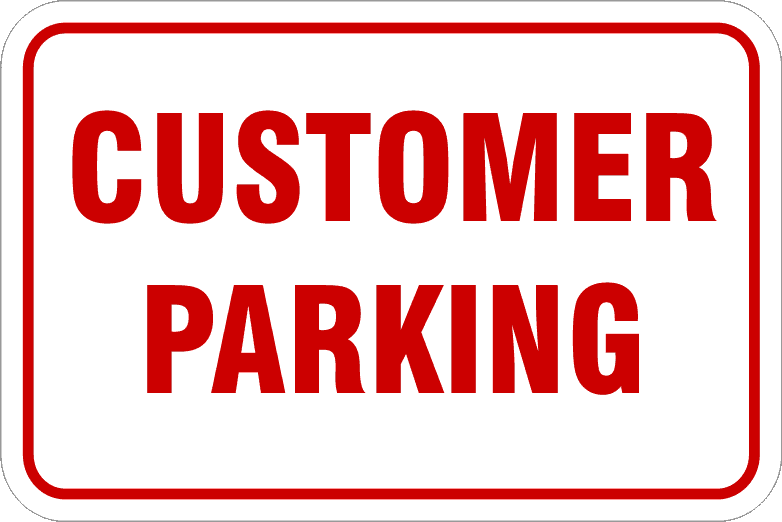Customer Parking Red Text
